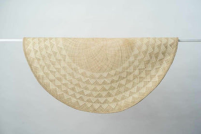 Round Woven Tan Area Rug