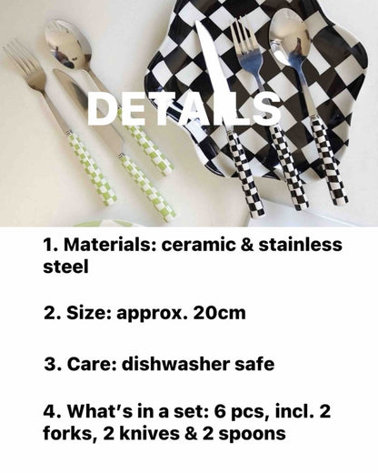Modern Checkered Flatware Sets